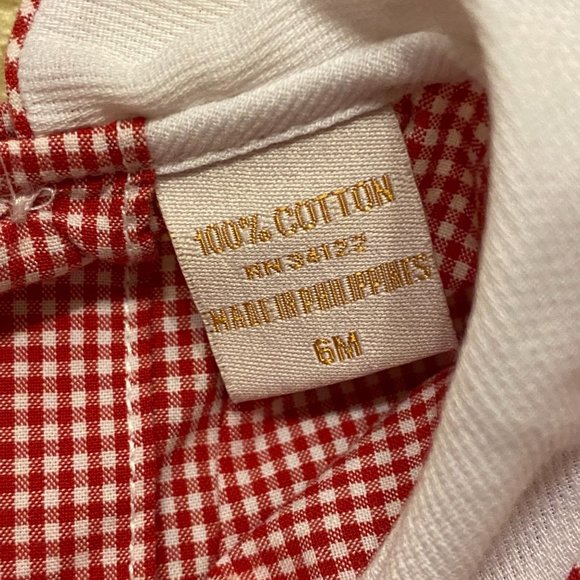 Embroidered Crab Print Jon-Jon Romper Jumper Sz 6 Months - Picture 3 of 5